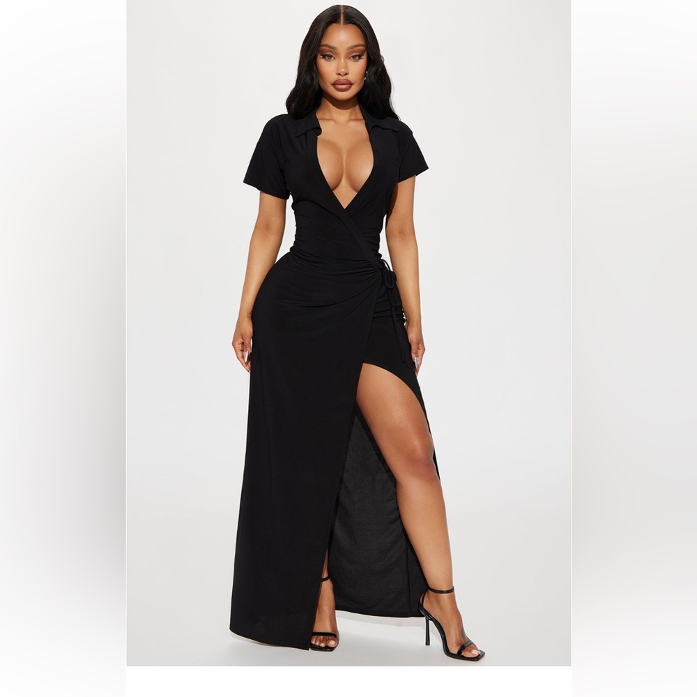 Black wrap dress